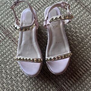 Christian Louboutin Light Pink Studded Sandals